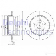 Тормозной диск DELPHI Chrysler Sebring 5012759467350 BG4313 PK S9DM