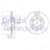 Тормозной диск DELPHI 5012759425534 1O5I BAC BG2558 934193