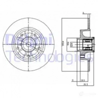 Тормозной диск DELPHI AS 4IHO BG9112RSC 935873 5012759531914