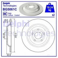 Тормозной диск DELPHI XE 8DZAM BG5061C 1437959770