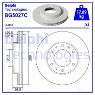 Тормозной диск DELPHI 49IN I1 BG5027C 1437955371