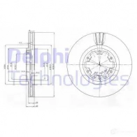 Тормозной диск DELPHI 5012759360705 VI24XL Y Mazda BG3972