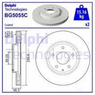 Тормозной диск DELPHI BG5055C 7GQ U5 1437960195