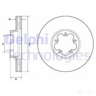 Тормозной диск DELPHI BG9142C V14S 11D 5012759535905 Ford Transit