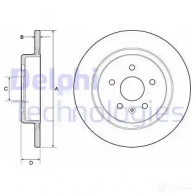 Тормозной диск DELPHI BG4760C Opel 5012759972670 P KXY1