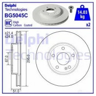 Тормозной диск DELPHI BG5045C 1437960283 7XOK 60