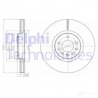 Тормозной диск DELPHI P FM8O1I Opel Zafira 5012759530771 BG4185C