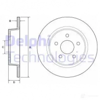 Тормозной диск DELPHI AH1Q JLK BG4533 5012759505410 Ford Tourneo Connect