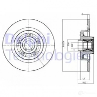 Тормозной диск DELPHI 5012759531921 BG9023RSC Renault Espace (JK0) 4 Минивэн 3.5 V6 (JK00. JK0F. JK0P. JK0S. JK0W) 241 л.с. 2002 – 2025 V8 XMFV