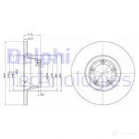 Тормозной диск DELPHI BG2157 933907 R QRP6Z 5012759421567