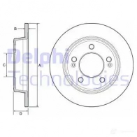 Тормозной диск DELPHI Hyundai Creta 980U GL 5012759524459 BG4559