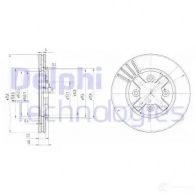 Тормозной диск DELPHI U26RZ KL BG2685 5012759774786 934297