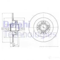 Тормозной диск DELPHI 5012759386248 BG4044 Renault Scenic S MTD4