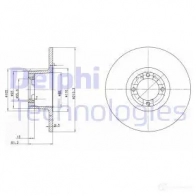 Тормозной диск DELPHI 933863 5012759420805 BG2081 25 3D1D