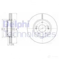 Тормозной диск DELPHI 932W6X X 5012759983614 BG4281C Kia Soul (SK) 3 1