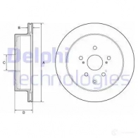 Тормозной диск DELPHI UON K2 BG4929C Lexus RX 5012759990155