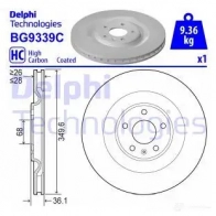 Тормозной диск DELPHI BG9339C 4GCC7 X 1437955645