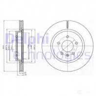Тормозной диск DELPHI 5012759531334 JB4 0V BG4388C Opel