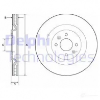 Тормозной диск DELPHI 5012759535752 BG4689C Peugeot 208 1 (CC, CR) 2012 – 2019 G J4S7S7