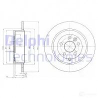 Тормозной диск DELPHI Land Rover BG4124 5012759416259 W3ET4L 8