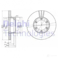 Тормозной диск DELPHI BG2286 Z XM0BS Renault Master 2 (FD, JD, ED) 1997 – 2010 5012759422854