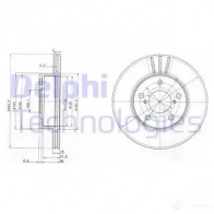 Тормозной диск DELPHI 934544 5012759063897 6R43 P BG3151
