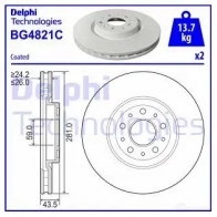 Тормозной диск DELPHI 3 DANLKH 5012759541326 BG4821C 1211320381