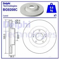 Тормозной диск DELPHI Y22 NE6V BG9208C Renault 5012759989586