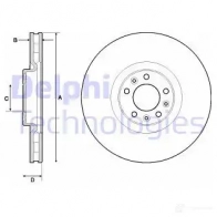 Тормозной диск DELPHI 5012759962329 A5 CN5 Citroen C5 3 (RD, RW, PF3) 2008 – 2017 BG9151C