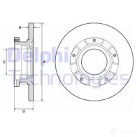 Тормозной диск DELPHI BG4673 228566 4 Ford Tourneo Custom 5012759535738