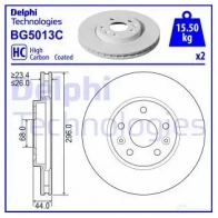 Тормозной диск DELPHI 1437955804 BG5013C 92V R3