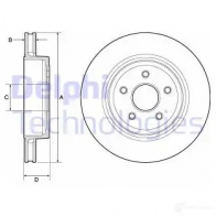 Тормозной диск DELPHI Jeep Grand Cherokee ZP2 I6SD 5012759975831 BG9170C