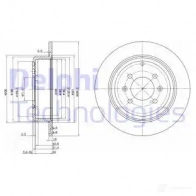Тормозной диск DELPHI BG2873C GGG ZX4 Peugeot 406 1 (8B, E, C) 1995 – 2005 5012759971086