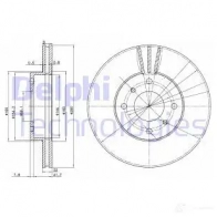 Тормозной диск DELPHI Nissan Primera (WP11) 2 Универсал 2.0 TD 90 л.с. 1998 – 2001 8 CWB6 5012759971390 BG3596C