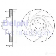 Тормозной диск DELPHI NZF VI 5012759995310 Renault Megane (DZ) 3 Купе 2.0 R.S. 273 л.с. 2014 – 2025 BG9224C