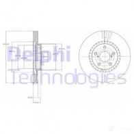 Тормозной диск DELPHI 5012759448373 Lexus LS (XF30) 3 2000 – 2006 UYZK V3X BG9074