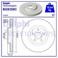 Тормозной диск DELPHI YH LKF BG9359C 1437960521