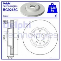 Тормозной диск DELPHI BG9218C 5012759989913 1D3 S72Y 1424248564