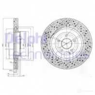 Тормозной диск DELPHI BG9876 Mercedes CLK (A209) 2 Кабриолет 5.5 CLK 55 AMG (2076) 367 л.с. 2003 – 2010 5012759370339 HZ S8NHL