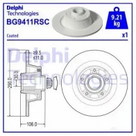 Тормозной диск DELPHI JF5N MZY Renault Megane (DZ) 3 Купе 2.0 R.S. 273 л.с. 2014 – 2025 BG9411RSC