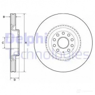 Тормозной диск DELPHI 5012759360736 LG8 NJ Audi BG9952