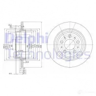 Тормозной диск DELPHI PMT8A F BG3515C 5012759529980 Volvo S60