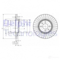 Тормозной диск DELPHI 5012759529744 BG3430C 2AOT I Renault Captur (H50) 1 Кроссовер 1.3 TCe 150 (J5NK) 150 л.с. 2018 – 2024