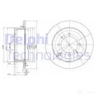 Тормозной диск DELPHI BG3400C T H5U4 Mitsubishi Galant 5012759971222