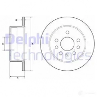 Тормозной диск DELPHI 5012759956250 BG2879 HDKKP 8 934438