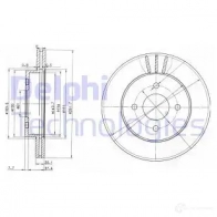 Тормозной диск DELPHI BG3932 4P5 4S7 5012759360378 935104