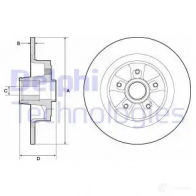 Тормозной диск DELPHI Renault 5012759535363 BG9136RSC 93 YHM9S
