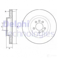 Тормозной диск DELPHI 3NS3D U 5012759989517 Land Rover Discovery 5 (L462) 2018 – 2024 BG9204C