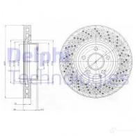 Тормозной диск DELPHI BG9076C Mercedes E-Class (S212) 4 Универсал 3.0 E 400 4 matic 333 л.с. 2013 – 2025 5012759531129 XMO K6O