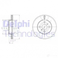 Тормозной диск DELPHI 934222 5012759425824 CJDG4 O BG2588